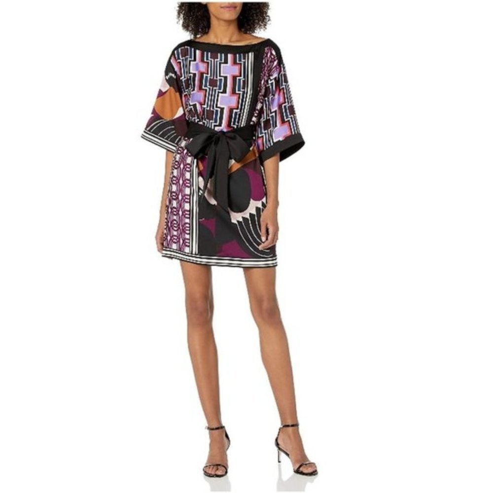 Trina Turk Printed Boat-Neck Kimono Dress